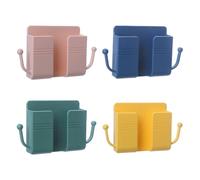 Operitacx 4pcs Wall Storage Cases Phone Wall Containers Abs Mount Storage Racks Charging Lines Organizing Environmentally-friendly Bathroom behind The Door Yellow Green Blue Pink