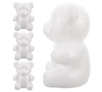 Operitacx 4pcs White Foam Bear Craft Kit for Easy DIY Painting with Paintable Material, Small Bear Shape Foam Model for Team Building Activities and Creative Home Decoration