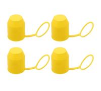 Operitacx 4pcs Yellow Trailer Hitch Ball Covers Lightweight Pvc Tow Ball Protector Caps with Quick Easy Installation for Car Trailers and Onthego Use