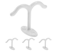 Operitacx 4pcs Zinc Alloy Double Prong Hook White Easy Installation Hard to Deform Coat Hooks for Hanging Clothes Under Cabinet Bathroom Kitchen Garage