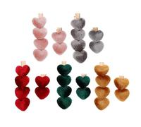 Operitacx 5 Pairs Hearts Hairpins Hair Clips Lovely Synthetic Material Iron Sectioning Prevent Eyes Blocking View Female Friends Girlfriend Birthday Random Style