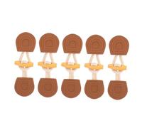 Operitacx 5 Pairs Vintage Faux Leather Toggle Closures with Horn Buttons for Winter Coats Jackets Sweaters Replacement Duffle Coat Buckles Cold Weather Ready Durable Sew Accessories