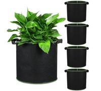 Operitacx 5 Pcs 4 Gallon Grow Bags, Breathable Nonwovens Fabric Planter Bags Nursery Pots with Handles, Pots Container Fabric Pots for Plants Flower Vegetable Gardening