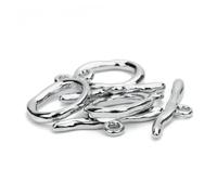 Operitacx 5 Set DIY Jewelry Buckles Metal Chain Connector Clasps Copper Plated Silver Ot Buckle for Necklace Bracelet Anklet Making Craft Accessories