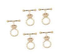 Operitacx 5 Sets Gold Plated Brass Bar Closure Necklace Ot Clasps DIY Jewelry Findings Durable Metal Buckle Accessories for Bracelet Repair and Craft Making