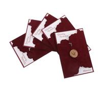 Operitacx 5 Sets Luxury Red Wedding Invitations Set with Wax Seal and Envelopes Velvet Finish Blank Wedding Party Invitation Cards for Engagement Anniversary Bridal Shower Celebrations