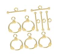Operitacx 5 Sets Round Ot Toggle Clasps for Bracelet Connectors DIY Jewelry Making Lightweight Buckles for Necklace Anklet Sweater Buckle Craft Accessories Easy to Install and Secure