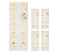 Operitacx 5 Sheets Graduate Cap Stickers Senior Labels 1.50x1.50x0.00in Pet Self-Adhesive Waterproof Memorable Keepsake Graduation Season for Bags Water Bottles