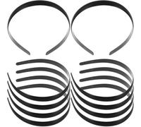 Operitacx 50pcs 15mm Black Plastic Toothless Headbands Hard Simple Hair Hoops for Women and DIY Hair Accessories