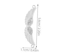 Operitacx 50pcs Angel Wings Charms with Rhinestone Accents Sparkling Silver Pendants for DIY Necklace Bracelet Earring Keychain Handmade Jewelry Accessories