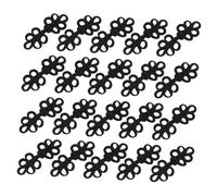 Operitacx 50pcs Black Chinese Frog Closure Buttons Traditional Leaf-Shaped Knot Fasteners for Sewing Cheongsam Clothing Craft DIY Embellishments