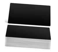 Operitacx 50pcs Black Metal Business Cards for Engraving Aluminum Plates for DIY Name Cards for Professionals and Entrepreneurs