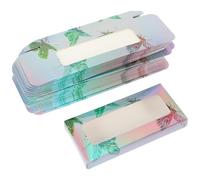 Operitacx 50pcs Butterfly Eyelash Case Fake Lashes Boxes Rectangular Paper and Plastic with Good Seal Easy to Open and Close Large Capacity Decorative Delicate Storage for Beauty Shops