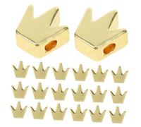 Operitacx 50pcs Crown Beads Tiny Copper Spacer Charms for DIY Jewelry Making Loose Beads for Bracelets Necklaces and Creative Crafts Versatile Jewelry Embellishments