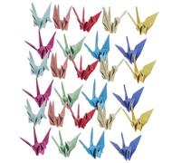 Operitacx 50pcs Glitter Origami Paper Cranes Garland Ready to Display Wedding Party Crane Decorations for Bridal Showers Anniversary Symbolizing