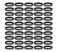 Operitacx 50pcs Graduation Wristbands for Class of 2026, Black Silicone Bracelets Stretchy and Comfortable Graduation Party Favors for Men and Women, for Middle School Grad Party