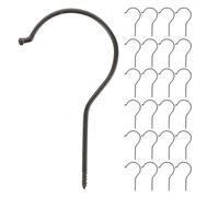 Operitacx 50pcs Heavy Duty Iron Screw Hook for Clothes Hangers, Resistant to Damage, 10cm Long Black Metal Hook Suitable for Coats and Pants in Closet or Bathrooms