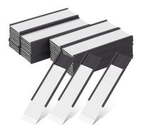 Operitacx 50pcs Magnetic Label Holder, 30mm X 100mm Card Holders with 50 Paper Inserts, Reusable Warehouse Shelves Card Clips for Metal Shelf Cabinet Racks White Board Industrial