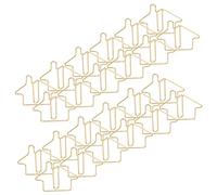 Operitacx 50pcs Metal Paper Clips Cute House Shaped Bookmarks Multi Use Clips for Photos Notes Documents Office School Supplies Gold
