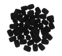 Operitacx 50pcs Mini Lapel Microphone Windscreen Foam Covers Fit Noise Reduction Black Sponge for Lavalier Mic Outdoor Teaching and Tour Guiding