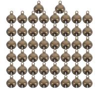 Operitacx 50pcs Mini Vintage Metal Bells for Pet Collars, 14mm Compact Jingle Bells with Retro Brass Finish, Lightweight Training Helper and Festive Ornaments Charm for Pet Accessories