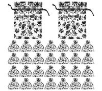 Operitacx 50Pcs Paw Print Organza Drawstring Bags Jewelry Storage Bag for Birthday Party Black Stylish Chic Design Easy Access Protects Jewelry Present-Giving