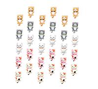 Operitacx 50pcs Resin Cat DIY Charms Adorable Cartoon Accessories for Scrapbooking Phone Case Decor Mixed Colors Cute Craft Embellishments for Party Decoration