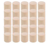 Operitacx 50pcs Small Natural Wood Cylinders 20mm X 20mm Unpainted Wooden Craft Blocks for DIY Carving Painting and Building Projects, Solid Wood Model Materials for Arts and Crafts