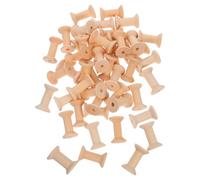 Operitacx 50pcs Vintage Wooden Cord Spools with Nonrolling Base for Crafts and Jewelry Making Natural Unfinished Wood Bobbins for Thread Ribbon Elastic Yarn Storage and DIY Textile Arts