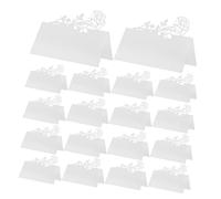 Operitacx 50pcs Wedding Invitation Card Bridal Card Wedding Invitation Name Place Floral Table Setting Rose White Paper