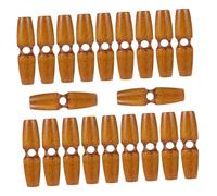 Operitacx 50pcs Wooden Toggle Buttons for Coats and Sweaters Vintage Horn Style Sewing Fasteners with Buttons for Heavy Fabrics Easy to Sew Stable Attachment for Cardigans and Jackets