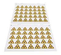 Operitacx 54pcs Warning Label Sticker, Radiation Hazard Warning Label Pvc Self-adhesive Yellow Sign Decal for Wall and Machines, Industrial Environments and Research
