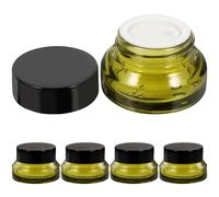 Operitacx 5pcs 15g Refillable Cosmetic Cream Jars Set Olive Green Small Travel Containers with Lids for Makeup, Lip Balm, Body Butter, Sample Storage Random Color