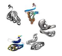 Operitacx 5Pcs Adjustable Knitting Loop Rings Vintage Finger Rings for Crochet Sewing Unisex Ornament for Everyday Wear for Knitting Projects