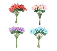Operitacx 5pcs Blue Artificial Calla Lily Flowers Realistic Simulation Photo Props for Wedding Home Office Party Decoration Vase Arrangements