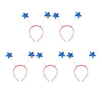 Operitacx 5pcs Blue Star Headbands for Funny Hair Hoop Hair Accessories for Party Performance Plastic and Metal Material Comfortable Fit