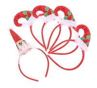 Operitacx 5pcs Christmas Santa Hat Hair Bands Cone Mini Hat Headbands Made of Cloth for Christmas Party and School Reward Festive Hair Accessories