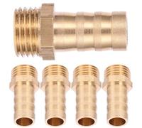 Operitacx 5pcs Copper Hose Barb Male Adapter with 12.7mm Thread Diameter and 10mm Hole Outer Diameter, Straight Air Hose Connector for Gas and Water, Easy Installation and Economic Benefits