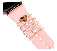 Operitacx 5Pcs Decorative Glitter Rings for Silicone Watch Bands Elegant Charms for Straps Easy to Install for Various Occasions and Gifting