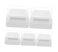 Operitacx 5pcs DIY Fingerprint Ink Pads Washable Non-Toxic High-Density Sponge Stamp Pads with Storage Case for Home Craft Office Use