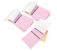 Operitacx 5pcs Duplicate Invoice Receipt Book with 2-Part English Notes 50 Sets 100 Pages Per Pad for Small Business Expense Recording and Order Management