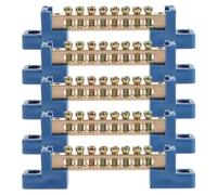 Operitacx 5PCS Electrical Terminal Block, Brass Ground Bus Bar Distribution Panel Mount, Wiring Terminal Strip Multi Position 8 Way Connectors