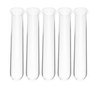 Operitacx 5pcs Glass Plant Propagation Test Tubes 4.4x1.4" Hydroponic Flower Vase Set round Bottom for Indoor Water Propagating and Small Glass Tube Flower Arrangements