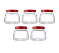 Operitacx 5pcs Glass Sealed Empty Container 150ml with Lid for Rice Jelly