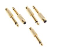 Operitacx 5pcs Gold Plated Metal Audio Adapter Connectors Female Stereo Audio Adapter Resists Corrosion Ensures Minimal Signal Loss Suitable for Home Systems