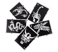 Operitacx 5pcs Hollow Dragon Wolf Tiger Tattoo Stencils Set Decorative Body Tattoos Template for Arms and Fingers Temporary Supplies for DIY Body Art