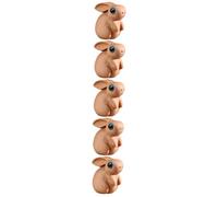 Operitacx 5pcs Key Chain Charm Rabbit Figurine Pendant Wooden Bunny Keychain Ornament for Bedroom Car and DIY Craft Projects Cute Rabbit for Key Rings and Accessories