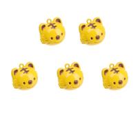 Operitacx 5pcs Large Japanese Style Iron Tiger Bell Pendants DIY Keychain Charms Accessories for Zodiac Year of The Tiger Decorations Craft Jewelry