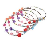 Operitacx 5pcs LED Flower Headband Light-up Flowers Wreath Unique Designed Pattern Colorful Wood Paper Electronics Stylish Hair Accessories for Little One Weddings Beaches Assorted style