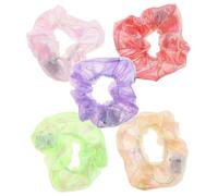 Operitacx 5pcs LED Light up Scrunchies and Women, Neon Elastic Hair Bands with 3 Adjustable Modes, Comfortable Fabric and Metal Material for Outdoor Activities and Glow Parties